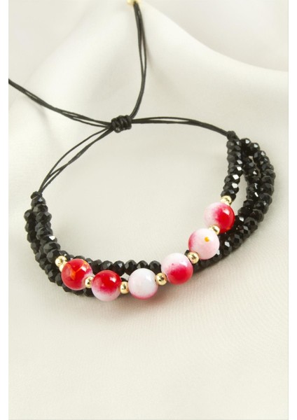 3'lü Kristal Boncuk Zincirli Bileklik