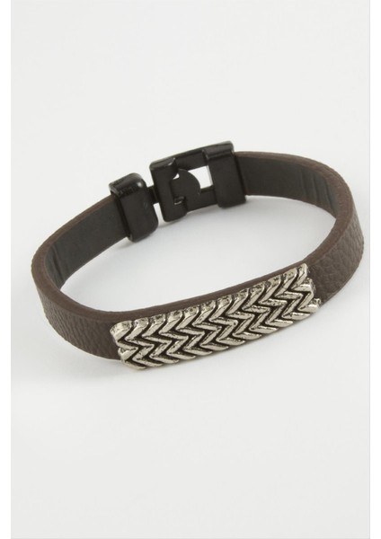 Zikzak Kaliteli Suni Deri Bileklik