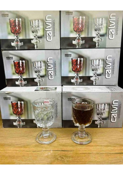 Calvin 6'lı Kahve Yanı Su Bardağı Seti modelleri