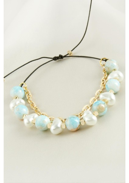 Inci Boncuk Zincirli Bileklik