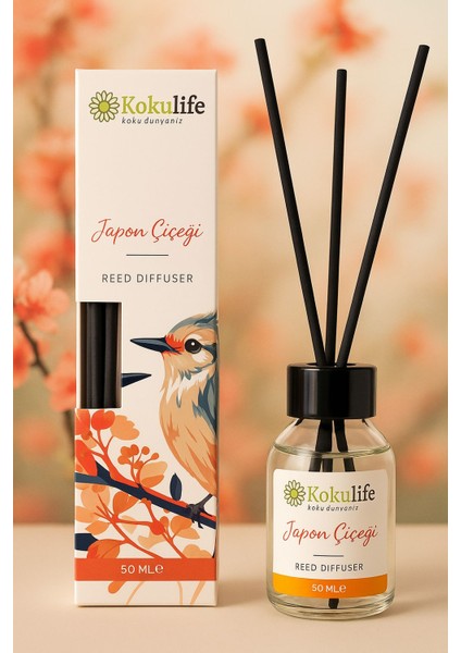 Japon Çiçeği Çubuklu Oda ve Ortam Kokusu 50 ml Ferah ve Kalıcı Koku