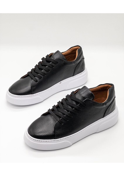%100 Deri Günlük Erkek Sneaker Siyah-Beyaz modelleri