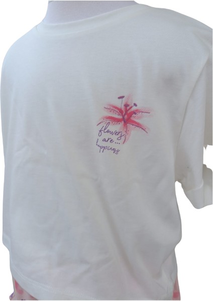 Kız Çocuk Baskılı T-Shirt Desenli Şortlu İkili Takım fiyatları