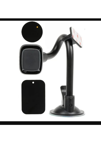 Güçlü Vantuzlu Mıknatıslı Uzun Kollu Araç Telefon Tutucu ((360° Tasarım + Anti-Sabitleyici Tabanı))