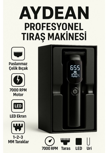 UltraNova Şarjlı Çok Fonksiyonlu Saç, Sakal ve Ense Tıraş Makinesi Siyah