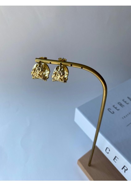 Vintage Xuping Buruşuk Model Gold Küpe