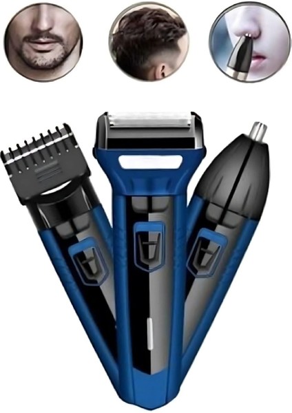 3in1 Tıraş Makinesi Set | Saç Sakal Kesme Makinesi | Tüm Vücut Erkek Bakım Tıraş Makinesi