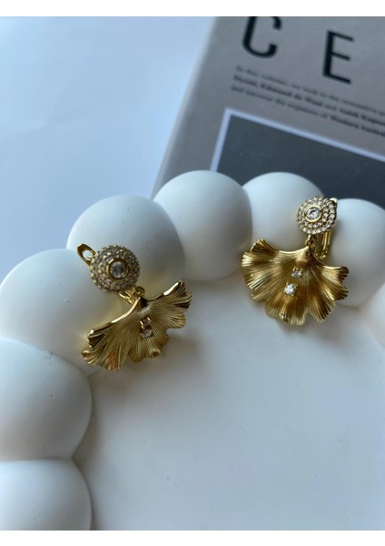 Özel Seri Xuping Yaprak Taşlı Gold Küpe modelleri