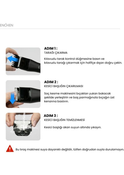 UltraNova Siyah Taşınabilir Kablosuz Saç Kesim Makinesi, Pratik ve Şık Tasarım