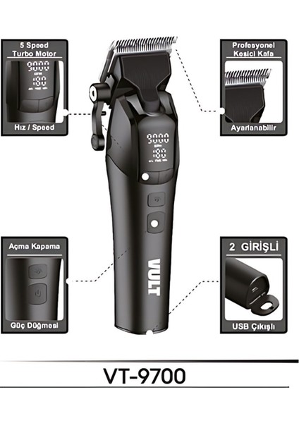 UltraNova Siyah Şarjlı Profesyonel Tıraş Makinesi, Kuru Kullanım ve Saç Bölgesi İçin Mükemmel fiyatları