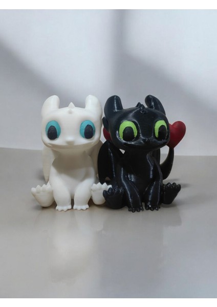 Toothless(Dișsiz) ve Light Fury(Işığın Öfkesi) Dekoratif Figürler, Ejderhanı Nasıl Eğitirsin Figür