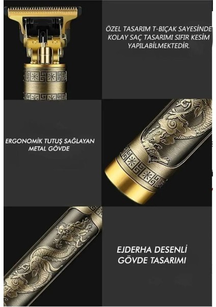Çelik Kasa Profesyonel Saç Sakal Ense Çizim Tüm Vücut Tüyü Lazer Öncesi Tıraş Makinesi 1 Adet