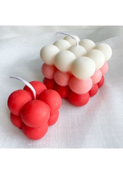 2'li Doğal Soya Bubble Mum Seti Balon Mum