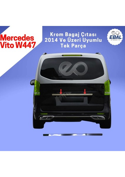 Mercedes Vito W447 Krom Bagaj Çıtası 2014 Üzeri P. Çelik
