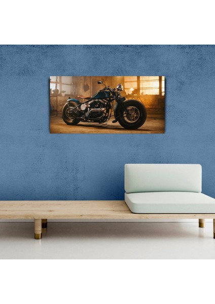 Mavi Harley - Davidson Kanvas Tablo 60 x 120
