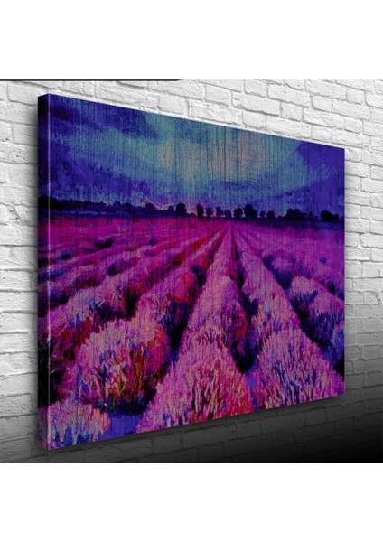 Mor Çiçek Tarlası Canvas Tablo (50X70)