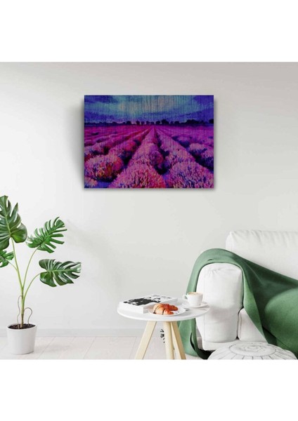 Mor Çiçek Tarlası Canvas Tablo (50X70) modelleri