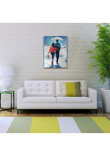 Aynı Şemsiye Altında Sevgililer Yağlıboya Kanvas Tablo 50 x 70 fiyatları