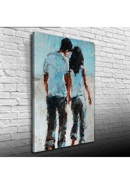 Elele Yürüyen Sevgililer Yağlıboya Kanvas Tablo 50 x 70 modelleri