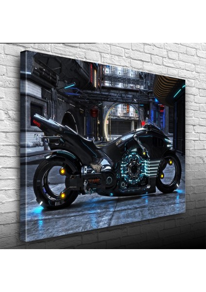 Siyah Futuristik Naked Motosiklet Kanvas Tablo 50 x 70 modelleri
