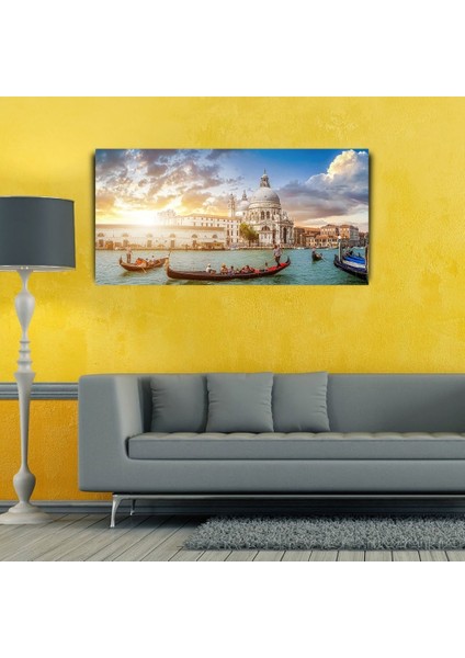 Venedik ve Gondollar Kanvas Tablo 60 x 120 modelleri