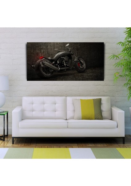 Siyah Motorsiklet Canvas Tablo (60X120) modelleri