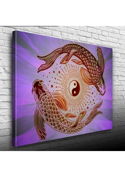Yin Yang Fish Poster Kanvas Tablo 50 x 70