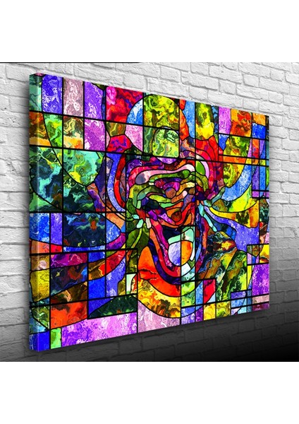 Renklerin Dansı Soyut Çalışma Kanvas Tablo 50 x 70 modelleri
