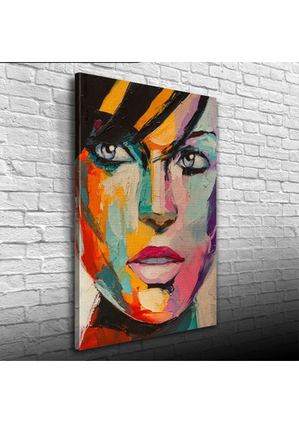 Mavi Gözlü Kadın Portresi Yağlıboya Kanvas Tablo 50 x 70