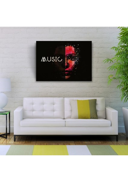 Music Afiş Siyah Kırmızı Tonlarda Kanvas Tablo 50 x 70 fiyatları