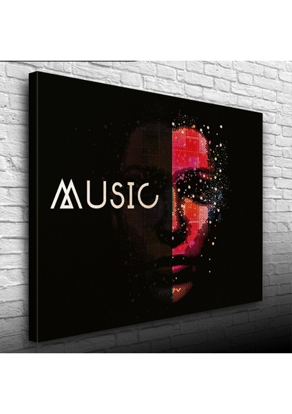 Music Afiş Siyah Kırmızı Tonlarda Kanvas Tablo 50 x 70 modelleri