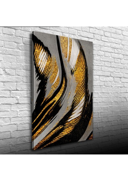 Gri ve Altın Rengi Dekoratif Kanvas Tablo 50 x 70 modelleri