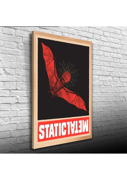 Kırmızı Vre Siyah Tonlarda Yarasa Görselli Poster Kanvas Tablo 50 x 70