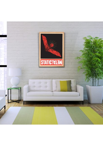 Kırmızı Vre Siyah Tonlarda Yarasa Görselli Poster Kanvas Tablo 50 x 70 fiyatları