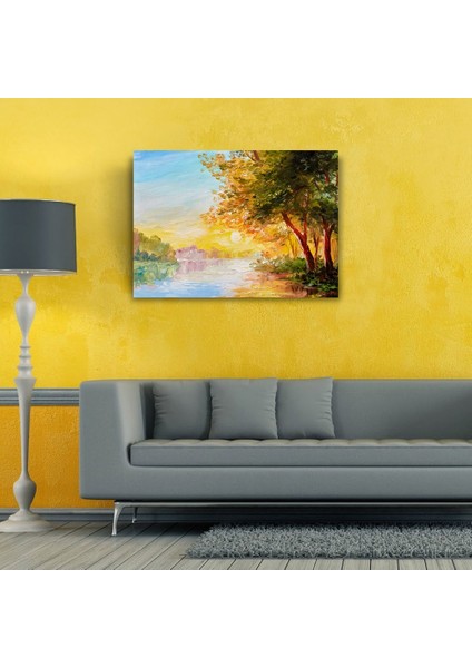 Nehirde Gün Doğumu Yağlıboya Kanvas Tablo 50 x 70 fiyatları