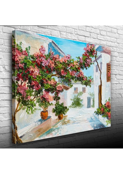 Sarmaşık ve Köy Evleri Yağlıboya Kanvas Tablo 50 x 70 modelleri