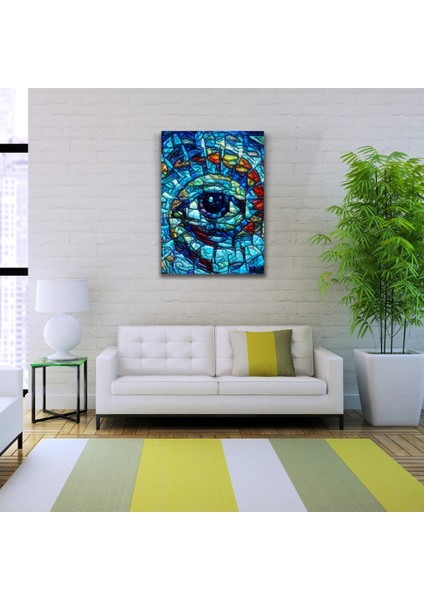 Soyut , Mavi Tonlarda Dekoratif Kanvas Tablo 50 x 70 fiyatları