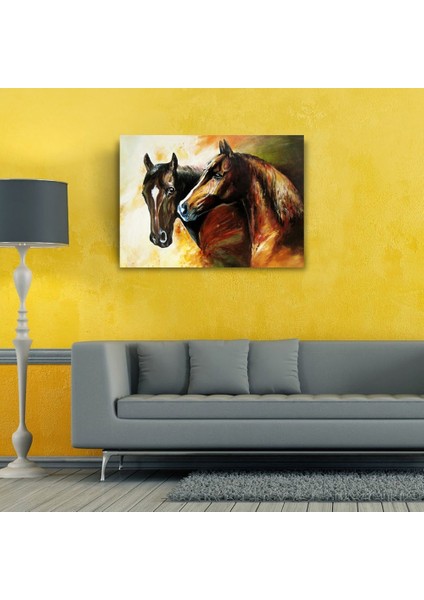 Iki At Yağlıboya Kanvas Tablo 50 x 70