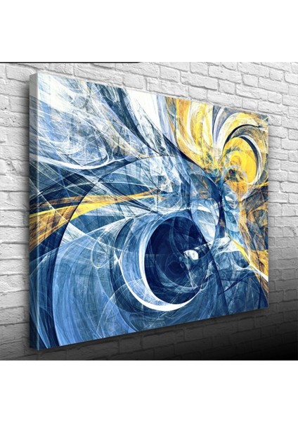 Sarı Lacivert Gece Canvas Tablo (50X70)