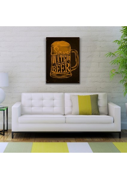 Water Drink Sarı Siyah Poster Kanvas Tablo 50 x 70 fiyatları