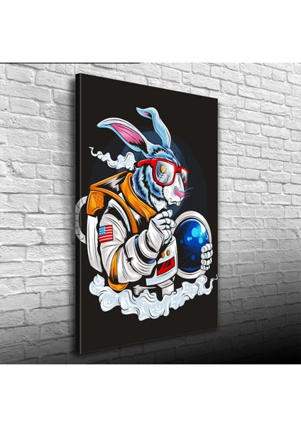 Pop Art Tarzı Astranot Tavşan Kanvas Tablo 50 x 70