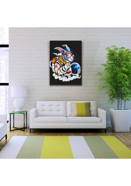 Pop Art Tarzı Astranot Tavşan Kanvas Tablo 50 x 70 fiyatları