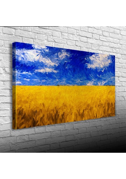 Buğday Tarlası ve Mavi Gökyüzü Kanvas Tablo 60 x 120 modelleri