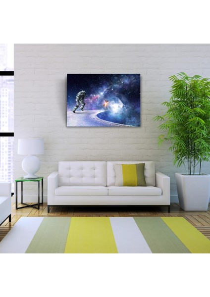 Yolda Koşan Astronot, Uzay Temalı Kanvas Tablo 50 x 70 fiyatları