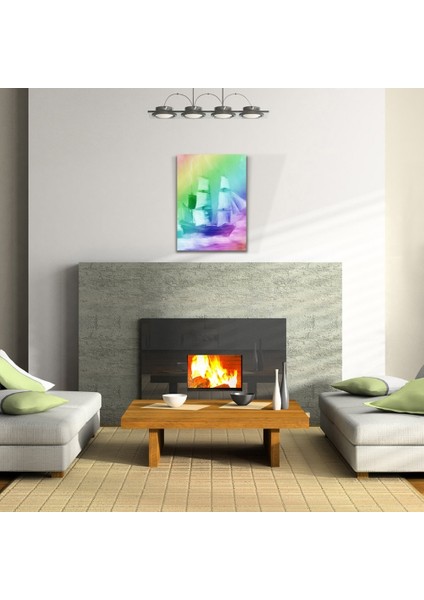 Pastel Renklerde Yelkenli Kadırga Kanvas Tablo 50 x 70 fiyatları