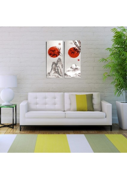 Kırmızı Longji Iki Parça Canvas Tablo (30X70) fırsatları