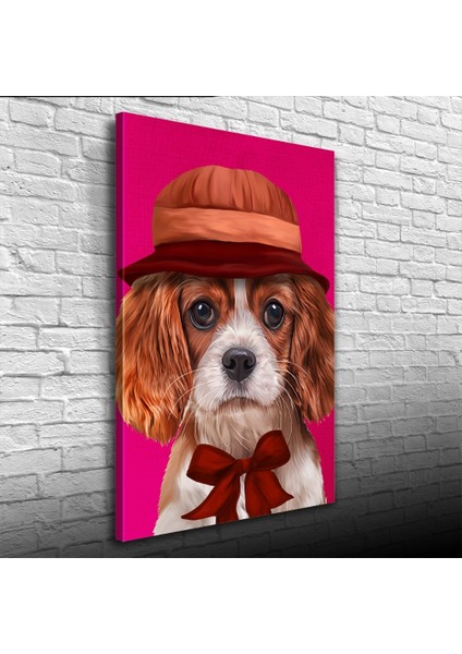 Şapkalı Köpek Kanvas Tablo 50 x 70