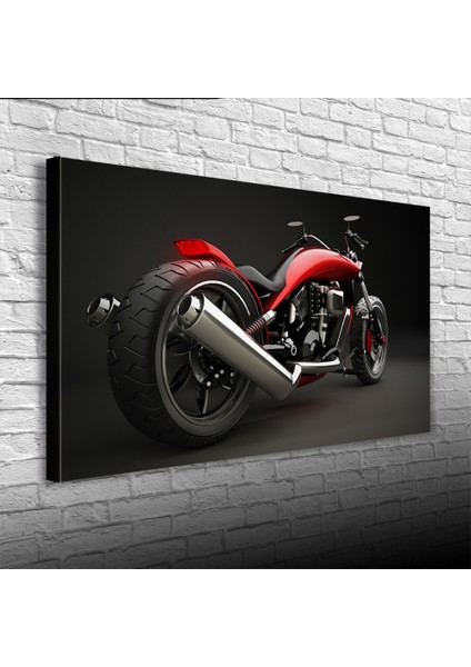 Kırmızı Naked Motor Kanvas Tablo 60 x 120