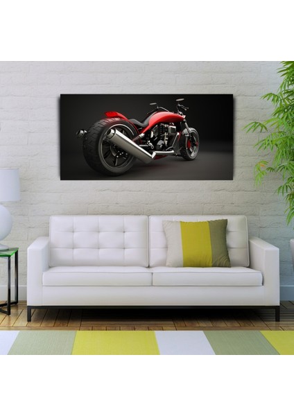 Kırmızı Naked Motor Kanvas Tablo 60 x 120 fiyatları
