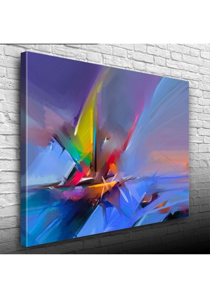 Soyut Yelkenli Canlı Renkler Yağlıboya Kanvas Tablo 50 x 70